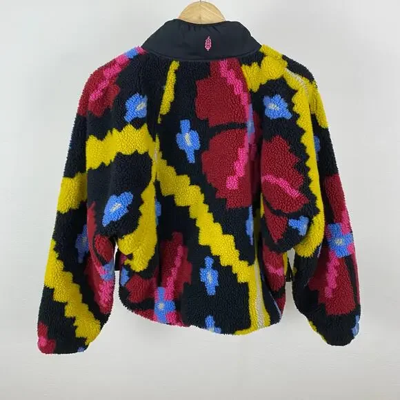 Free People Hit The Slopes Printed Fleece Pullover - Moroccan Night Combo - S - Picture 4 of 8